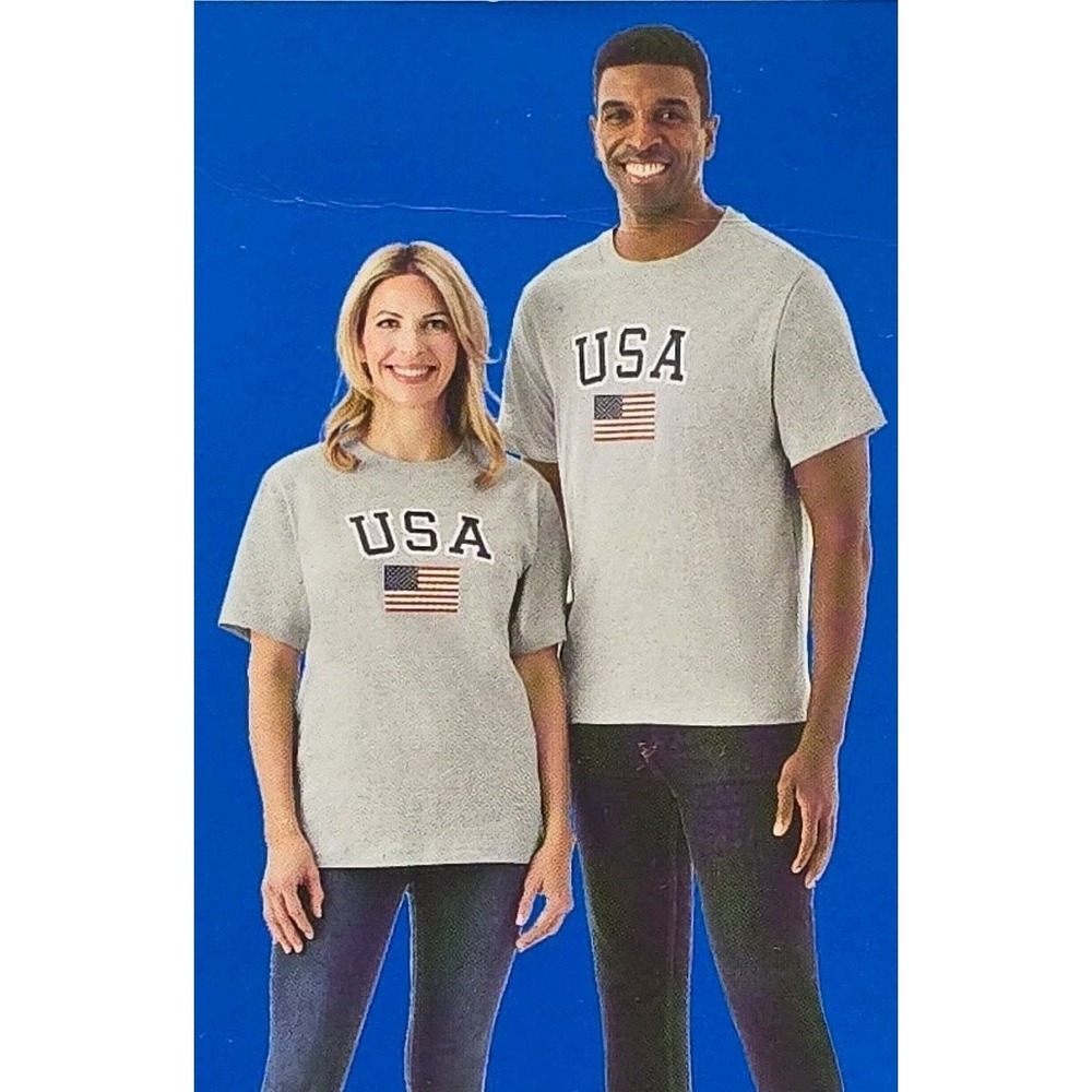 Member's Mark Adult Unisex Relaxed Fit Crew Neck Short Sleeve Americana Tee XS